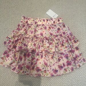 Misa Los Angeles Pink Floral Mini Skirt